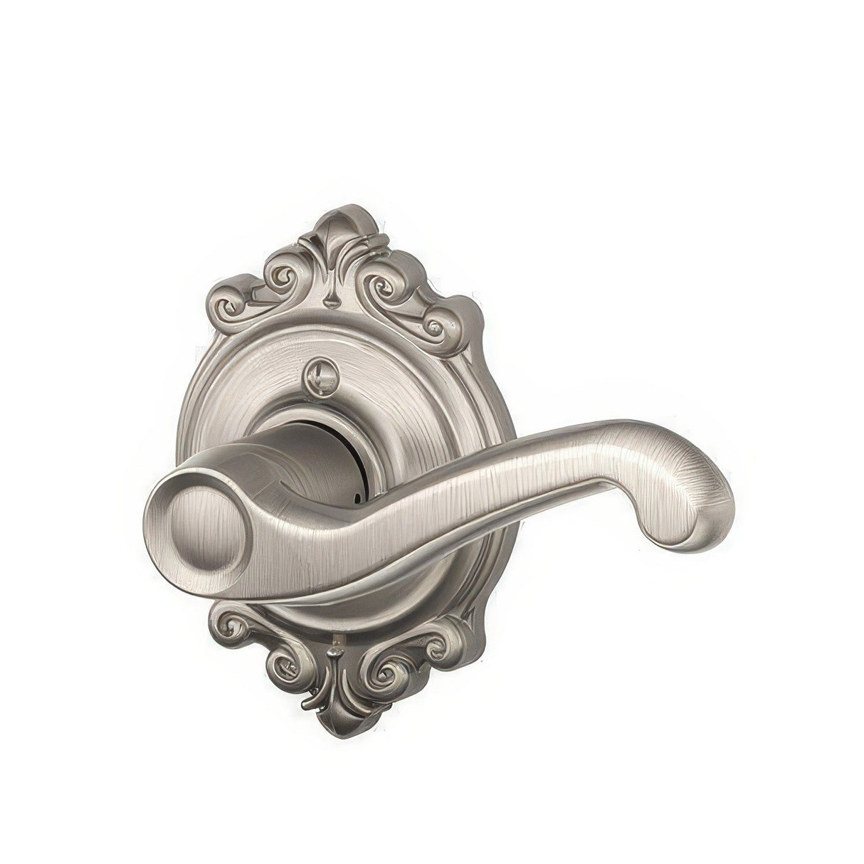 Schlage F170FLA619BRKRH F170-FLA-BRK-RH F-Series Flair Right Hand Dummy Door Lever Satin Nickel
