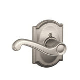 Schlage F170FLA619CAMLH F170-FLA-CAM-LH F-Series Flair Dummy Door Lever Satin Nickel