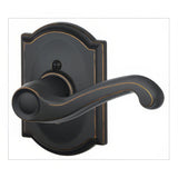 Schlage F170FLA716CAMRH F170-FLA-CAM-RH F-Series Flair Right Hand Dummy Door Lever Aged Bronze