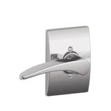 Schlage F170MNH625CENLH F170-MNH-CEN-LH F-Series Manhattan Left Hand Dummy Door Lever Polished Chrome