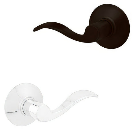 Schlage F40ACC613625LH oil rubbed bronze x polished chrome privacy door lever