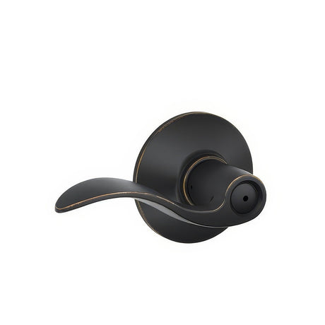 Schlage F40ACC716619RH aged bronze x satin nickel privacy door lever