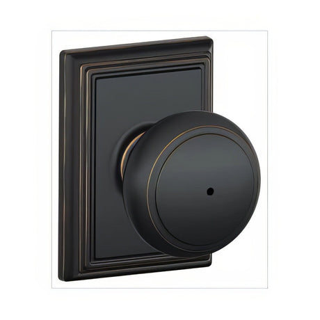 Schlage F40AND716ADD aged bronze privacy door knob