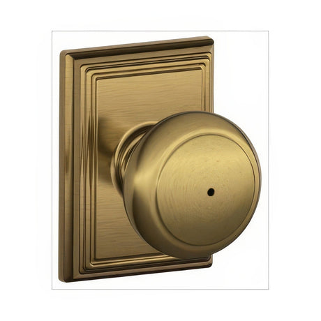Schlage F40AND609ADD antique brass privacy door knob