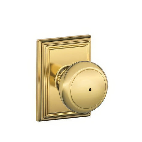 Schlage F40AND605ADD polished brass privacy door knob