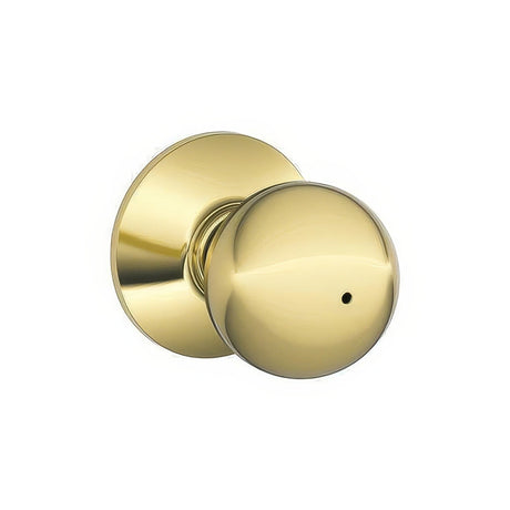 Schlage F40ORB605 polished brass privacy door knob