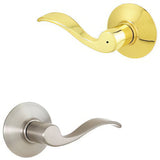 Schlage F40ACC605619LH F40-ACC-LH F-Series Left Hand Accent Series Split Finish Privacy Door Lever Polished Brass x Satin Nickel