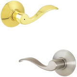 Schlage F40ACC605619RH F40-ACC-RH F-Series Right Hand Accent Split Finish Privacy Door Lever Polished Brass x Satin Nickel