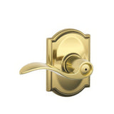 Schlage F40ACC605CAM F40-ACC-CAM F-Series Accent Privacy Door Lever Polished Brass
