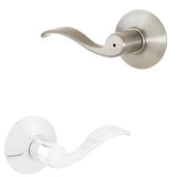 Schlage F40ACC619625LH F40-ACC-LH F-Series Left Hand Accent Series Split Finish Privacy Door Lever Satin Nickel x Polished Chrome