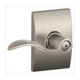 Schlage F40ACC619CEN F40-ACC-CEN F-Series Accent Privacy Door Lever Satin Nickel