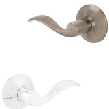 Schlage F40ACC620625LH F40-ACC-LH F-Series Left Hand Accent Series Split Finish Privacy Door Lever Antique Pewter x Polished Chrome