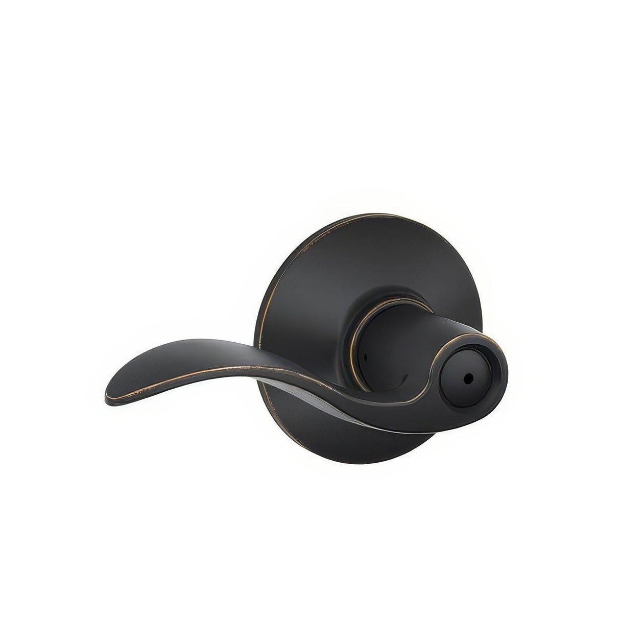 Schlage F40ACC716619RH F40-ACC-RH F-Series Right Hand Accent Split Finish Privacy Door Lever Aged Bronze x Satin Nickel