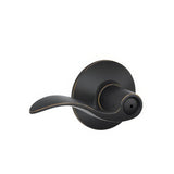 Schlage F40ACC716619RH F40-ACC-RH F-Series Right Hand Accent Split Finish Privacy Door Lever Aged Bronze x Satin Nickel