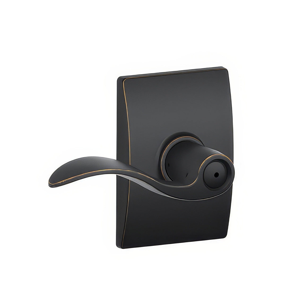 Schlage F40ACC716CEN F40-ACC-CEN F-Series Accent Privacy Door Lever Aged Bronze