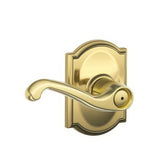Schlage F40FLA605CAM F40-FLA-CAM F-Series Flair Privacy Door Lever Polished Brass
