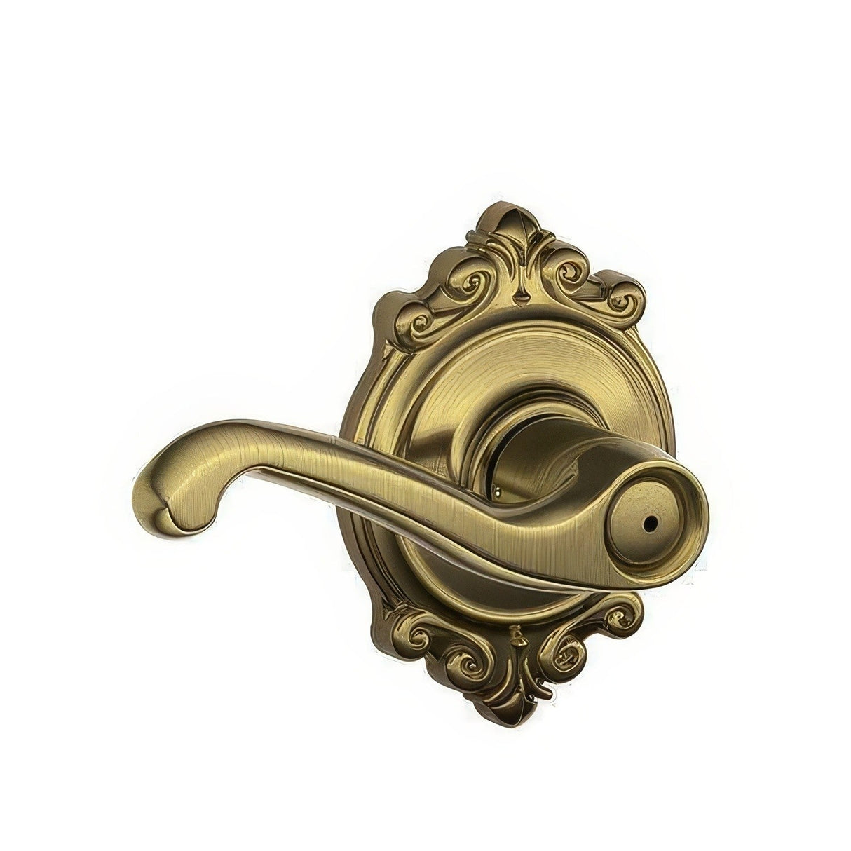 Schlage F40FLA609BRK F40-FLA-BRK F-Series Flair Privacy Door Lever Antique Brass