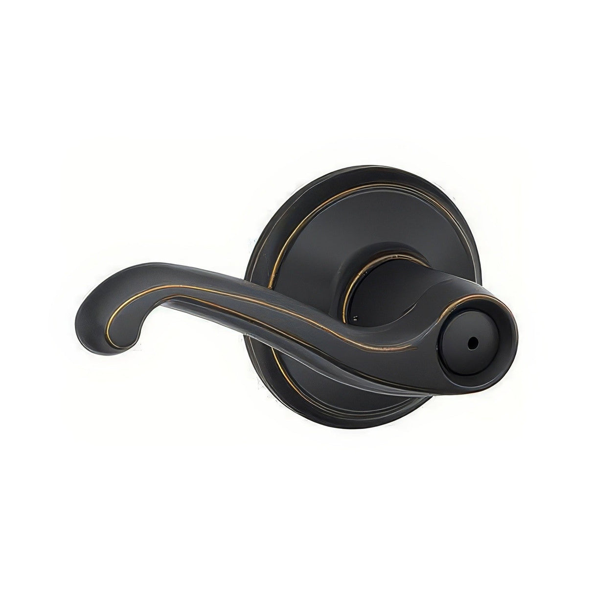 Schlage F40FLA716 F40-FLA F-Series Flair Privacy Door Lever Aged Bronze