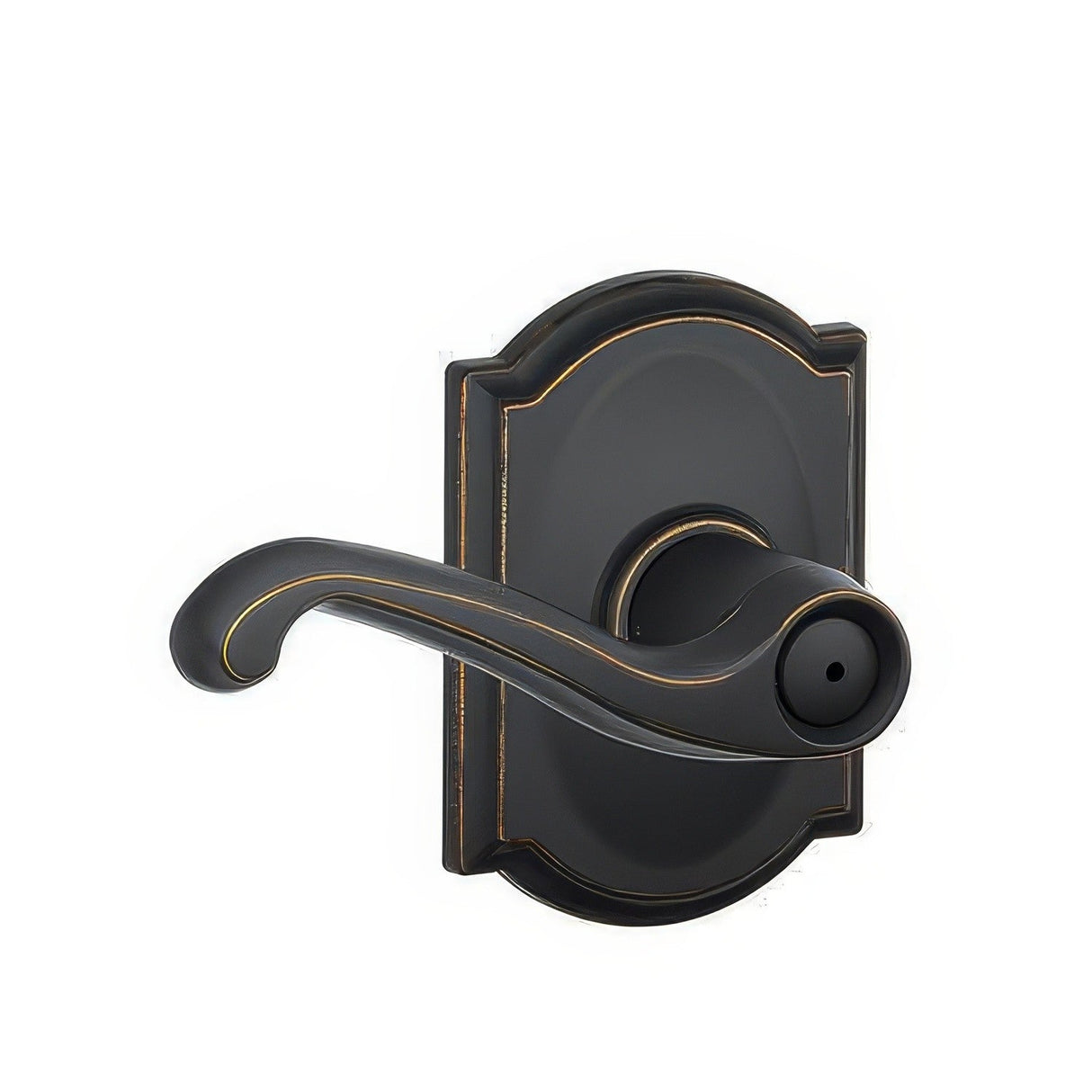 Schlage F40FLA716CAM F40-FLA-CAM F-Series Flair Privacy Door Lever Aged Bronze