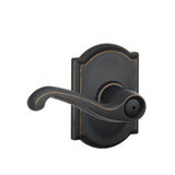 Schlage F40FLA716CAM F40-FLA-CAM F-Series Flair Privacy Door Lever Aged Bronze