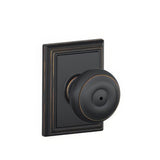Schlage F40GEO716ADD F40-GEO-ADD F-Series Georgian Privacy Door Knob Aged Bronze