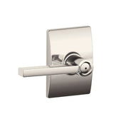 Schlage F40LAT618CEN F40-LAT-CEN F-Series Latitude Privacy Door Lever Bright Nickel