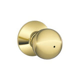 Schlage F40ORB605 F40-ORB F-Series Orbit Privacy Door Knob Polished Brass