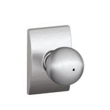 Schlage F40ORB626CEN F40-ORB-CEN F-Series Orbit Privacy Door Knob Satin Chrome
