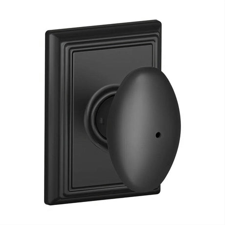 Schlage F40SIE622ADD F40SIE-ADD Siena with Addison Rose Privacy Door Knob Matte Black