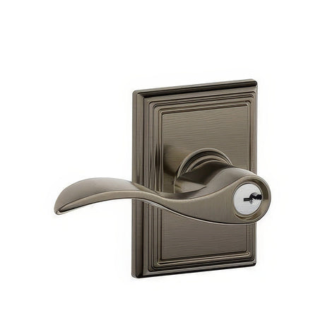 Schlage F51AACC620ADD antique pewter keyed entry door lever