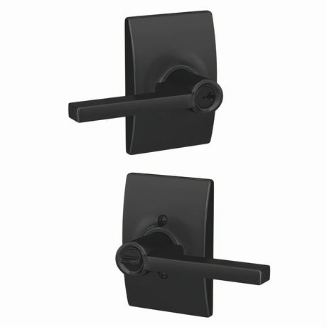 Schlage F51ALAT622CEN matte black keyed entry door lever
