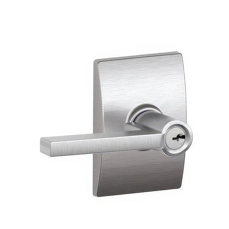 Schlage F51ALAT626CEN satin chrome keyed entry door lever