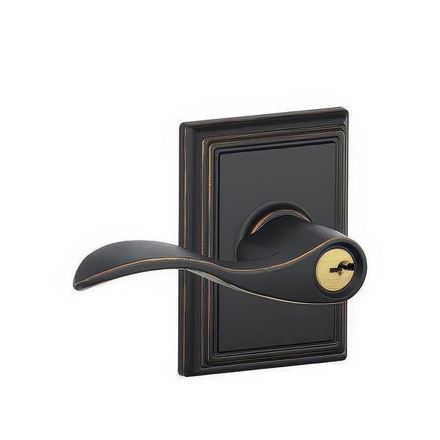 Schlage F51AACC716ADD F51A-ACC-ADD F-Series Accent Keyed Entry Door Lever Aged Bronze