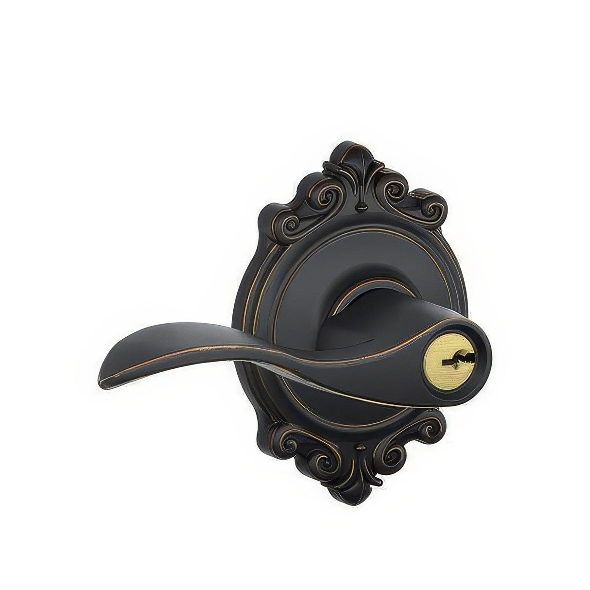 Schlage F51AACC716BRK F51A-ACC-BRK F-Series Accent Keyed Entry Door Lever Aged Bronze