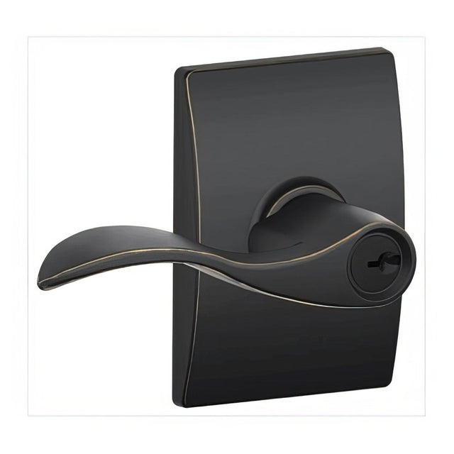 Schlage F51AACC716CEN F51A-ACC-CEN F-Series Accent Keyed Entry Door Lever Aged Bronze