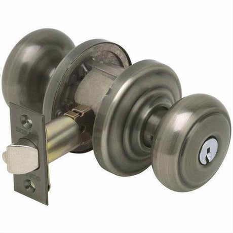 Schlage F51AAND620AND F51AAND-AND Accents Series Andover Panic Proof Keyed Entry Door Knob Antique Pewter
