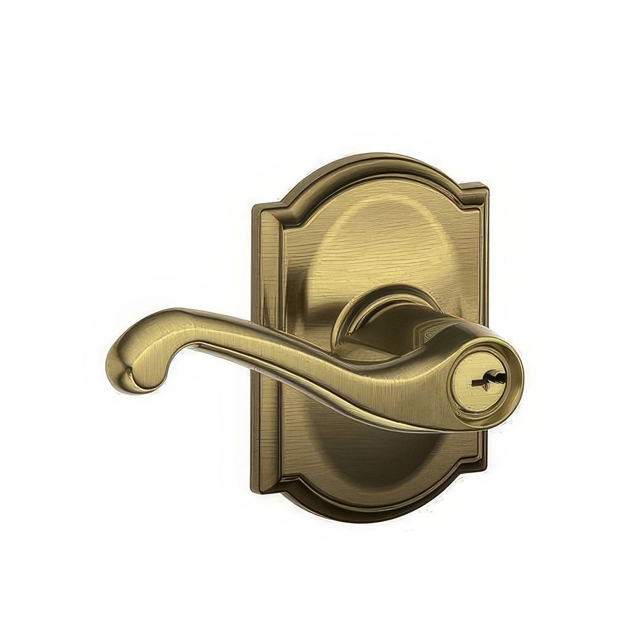 Schlage F51AFLA609CAM F51A-FLA-CAM F-Series Keyed Entry Door Lever Antique Brass