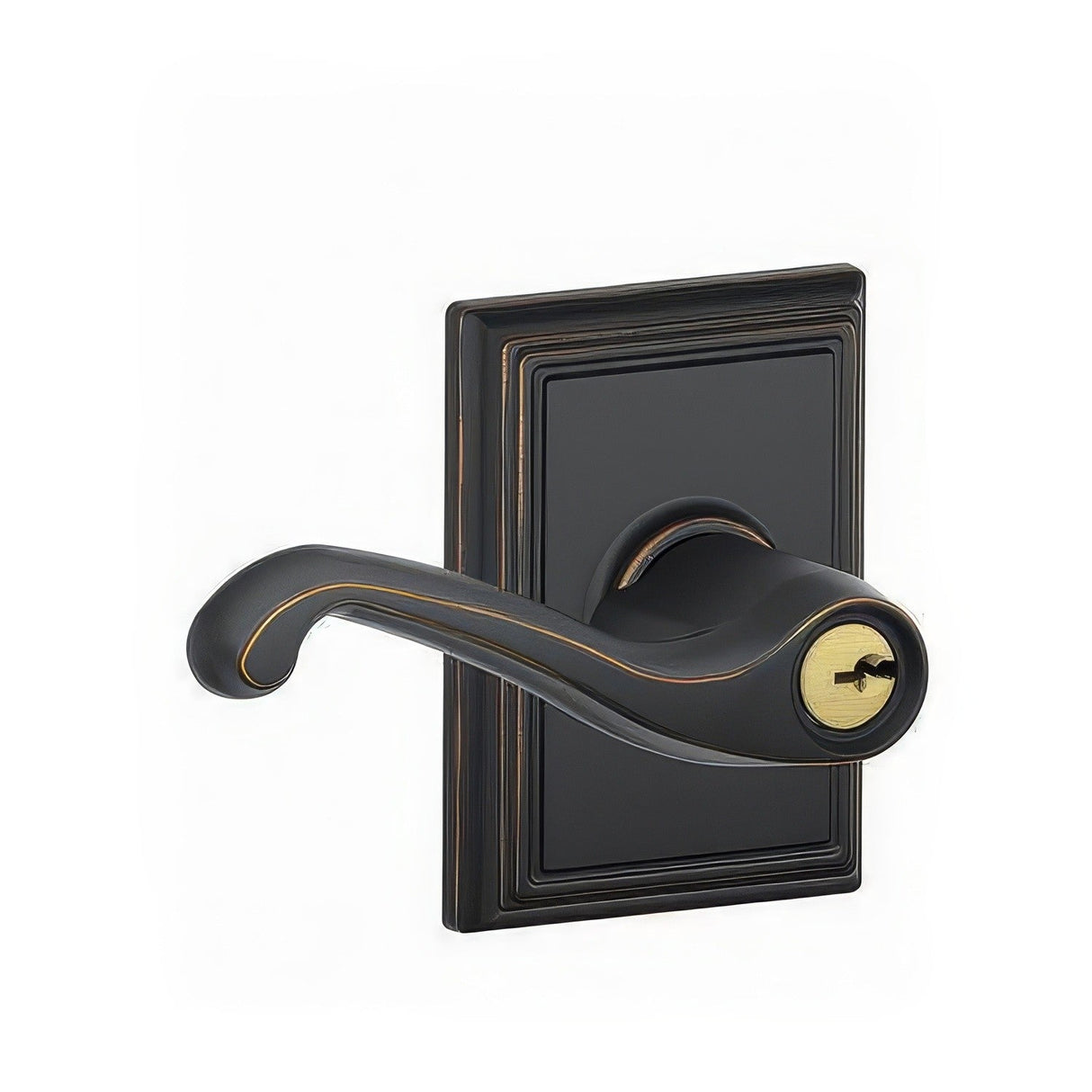 Schlage F51AFLA716ADD F51A-FLA-ADD F-Series Flair Keyed Entry Door Lever Aged Bronze