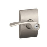 Schlage F51AMER619CEN F51A-MER-CEN Merano Keyed Entry Door Lever Satin Nickel