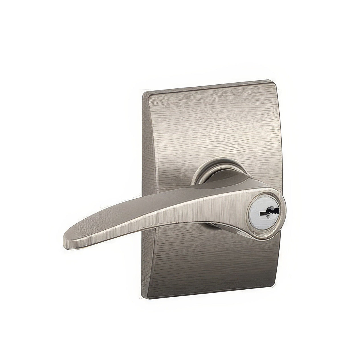 Schlage F51AMNH619CEN F51A-MNH-CEN F-Series Manhattan Keyed Entry Door Lever Satin Nickel