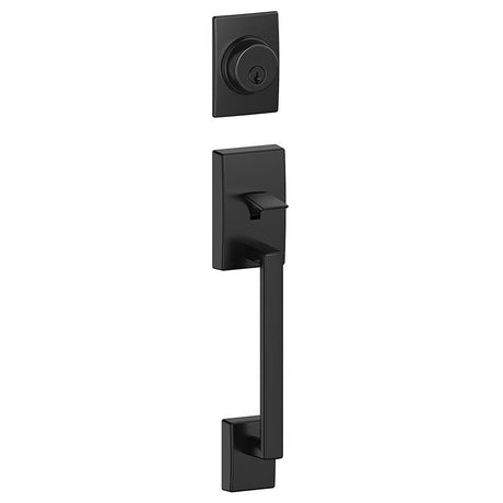 Schlage F58CEN622 matte black single cylinder handleset