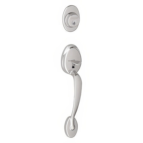 Schlage F58PLY625 polished chrome single cylinder handleset