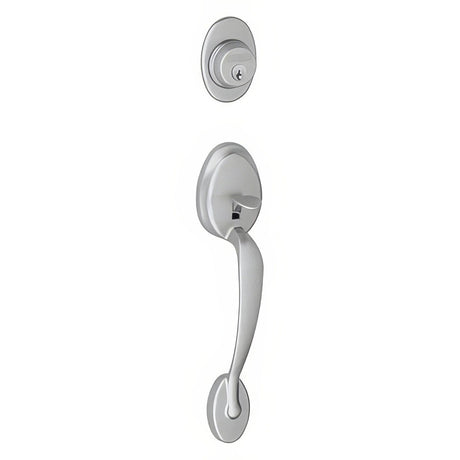 Schlage F58PLY626 satin chrome single cylinder handleset