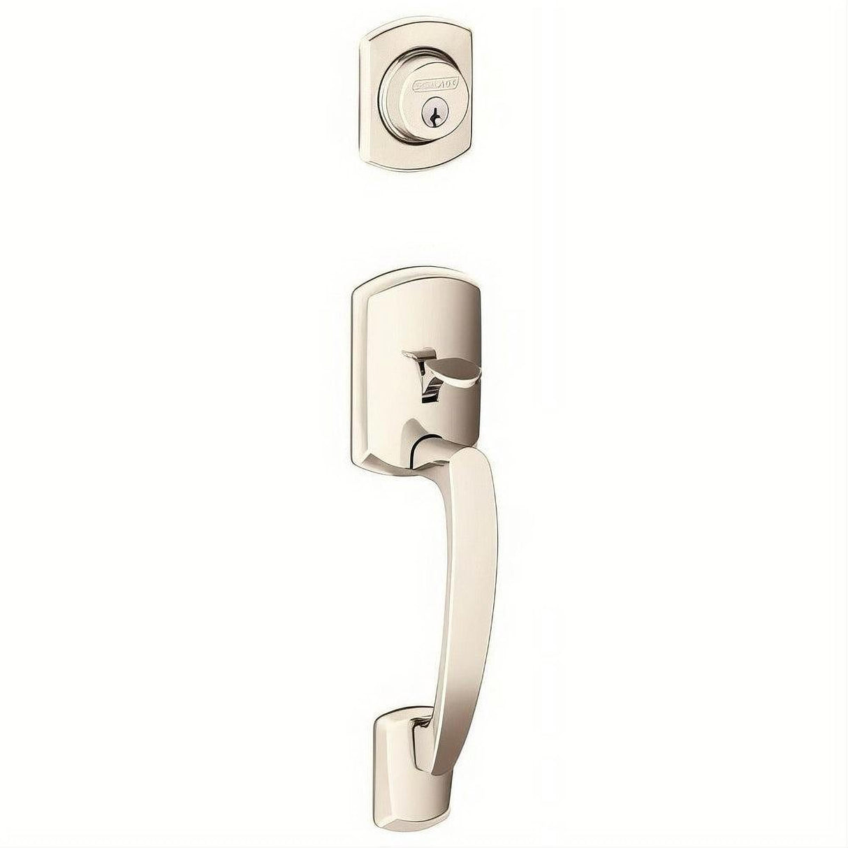 Schlage F58GRW618 F58GRW Greenwich Single Cylinder Handleset Only Bright Nickel