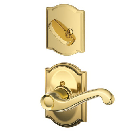 Schlage F59FLA605CAMLH polished brass dummy interior pack