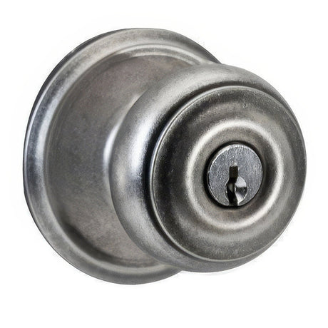Schlage F59GEO621 distressed nickel single cylinder trim pack