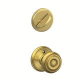 Schlage F59GEO608 satin brass single cylinder trim pack