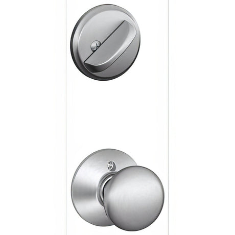 Schlage F59PLY626 satin chrome single cylinder trim pack