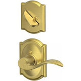 Schlage F59ACC608CAMLH F59-ACC-CAM-LH F-Series Accent Lever Single Cylinder Left Hand Interior Trim Pack Satin Brass