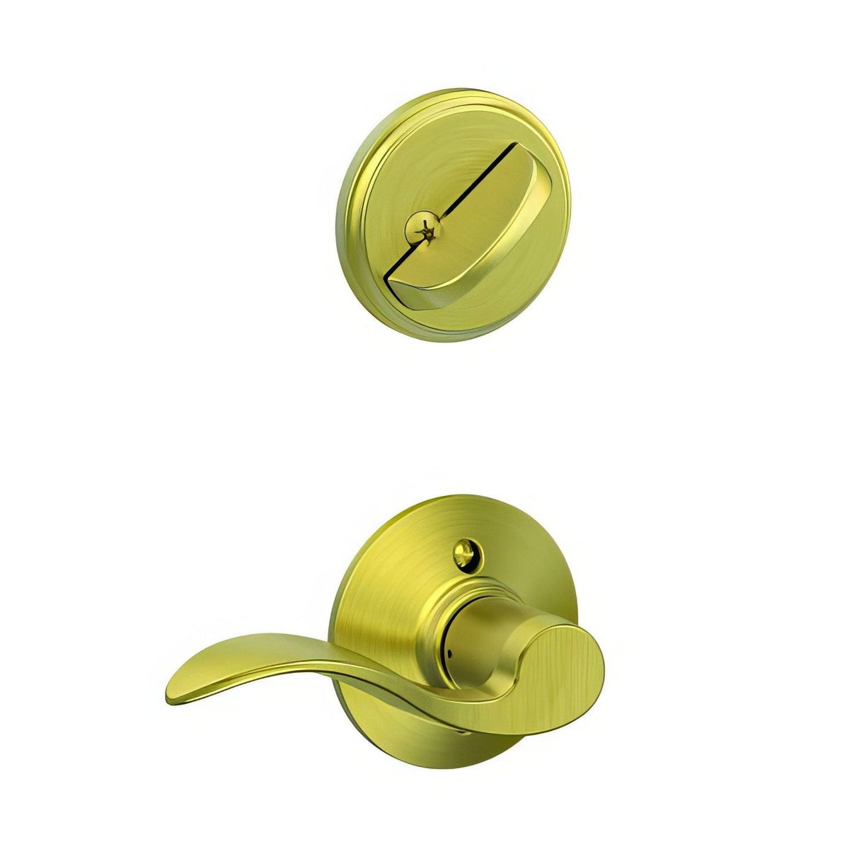 Schlage F59ACC608RH F59-ACC-RH F-Series Accent Right Hand Single Cylinder Interior Pack Satin Brass